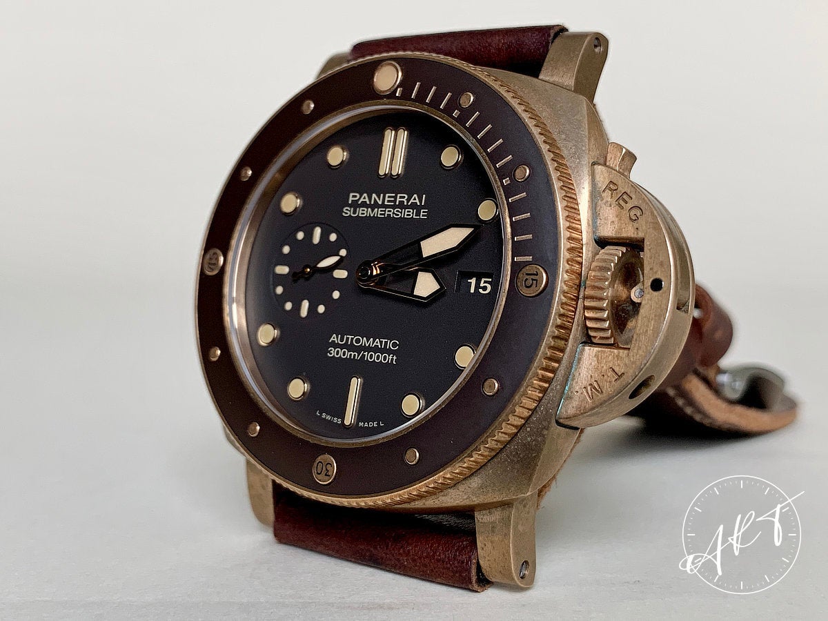 Panerai Luminor 1950 Submersible Bronzo Bronze Watch PAM 968 Full