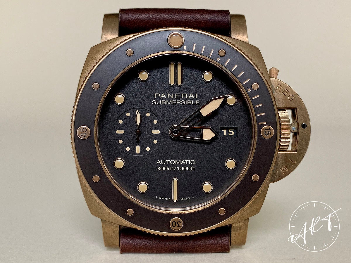 Panerai Luminor 1950 Submersible Bronzo Bronze Watch PAM 968 Full