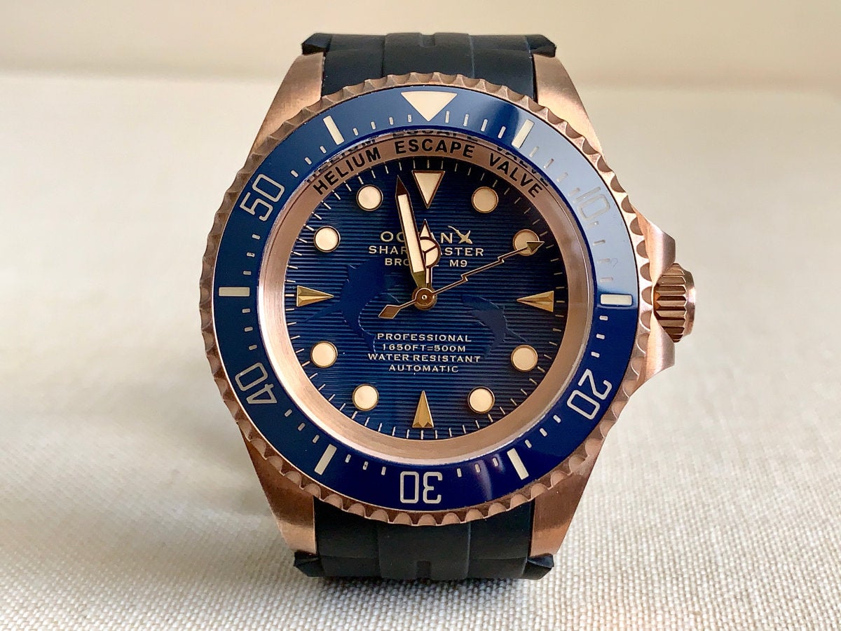 OceanX Sharkmaster-V Automatic Men's Diver Watch 42mm Blue Dial VSMS513  [VSMS513] - $365.00 : Chronotiempo.com, your unique online watch boutique